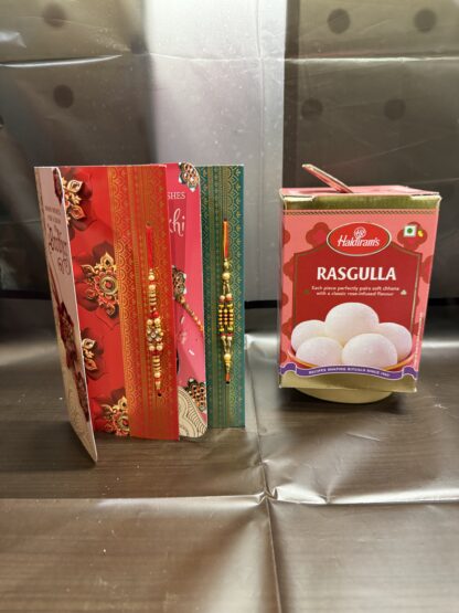 Beautiful Two Rakhi Set With Sweets