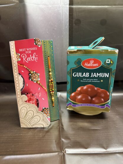 Single Rakhi With Gulab Jamun Box
