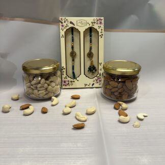 Beautiful Bhaiya Bhabhi Rakhi With Dry Fruits
