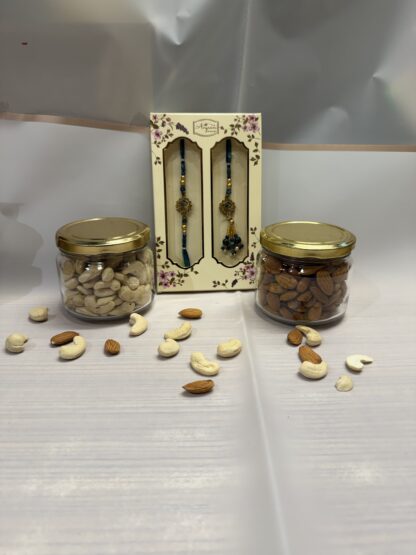 Beautiful Bhaiya Bhabhi Rakhi With Dry Fruits