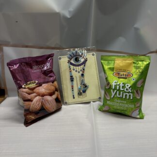 Blue Bhaiya Bhabhi Rakhi Set With Roasted Nuts