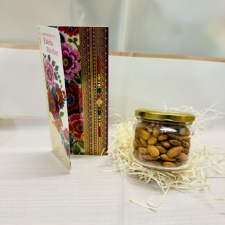 Single Rakhi With Almond In Jar