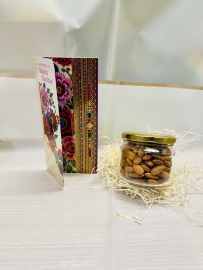 Single Rakhi With Almond In Jar