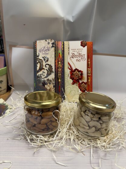 Two Rakhi Set With Dry Fruits Combo