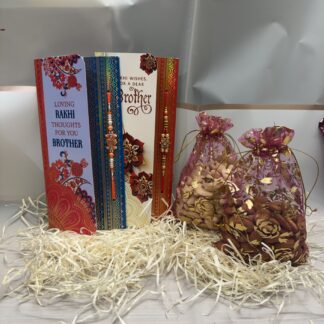 Two Rakhi With Dry Fruits Potli