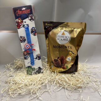 Blue Kids Lighting Rakhi With Moments Pack