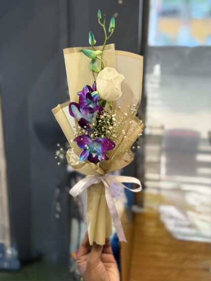 Blue Orchid & White Rose Charm-By PGA
