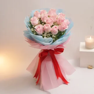 Sweet Pink Roses Bouquet-By PGA