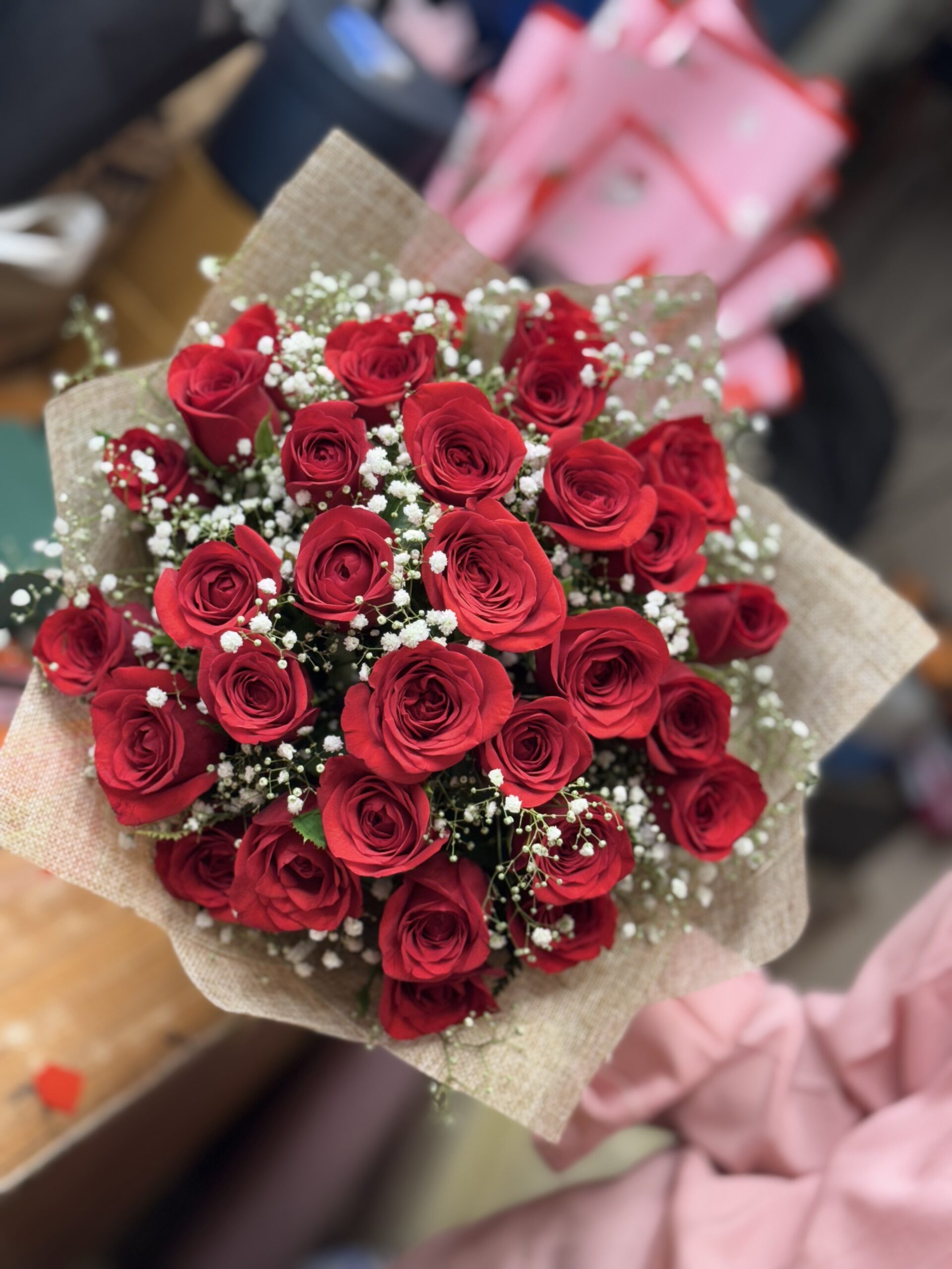 40 Red Roses In Jute Wrap-By PGA - Image 2