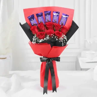 Dairymilk n Roses Bouquet-By PGA