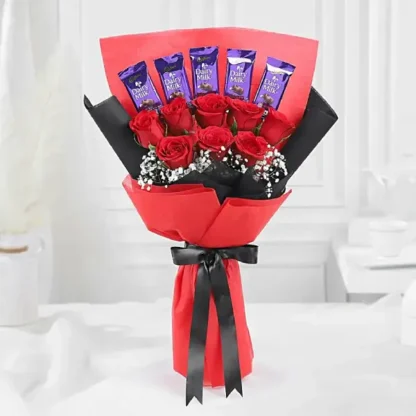 Dairymilk n Roses Bouquet-By PGA