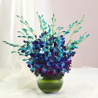 Beautiful Blue Orchids Vase Arrangement