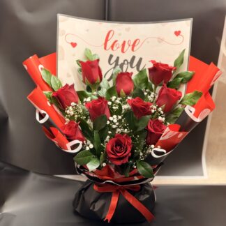 Luv You Red Roses Bouquet-By PGA