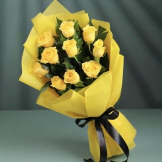 Bright Yellow Roses Bouquet
