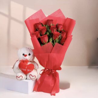 Red Rose & Teddy Combo