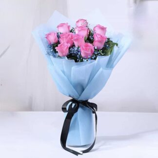 Blushing Pink Roses Bouquet