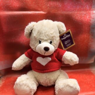 White Teddy Bear in Red T-Shirt