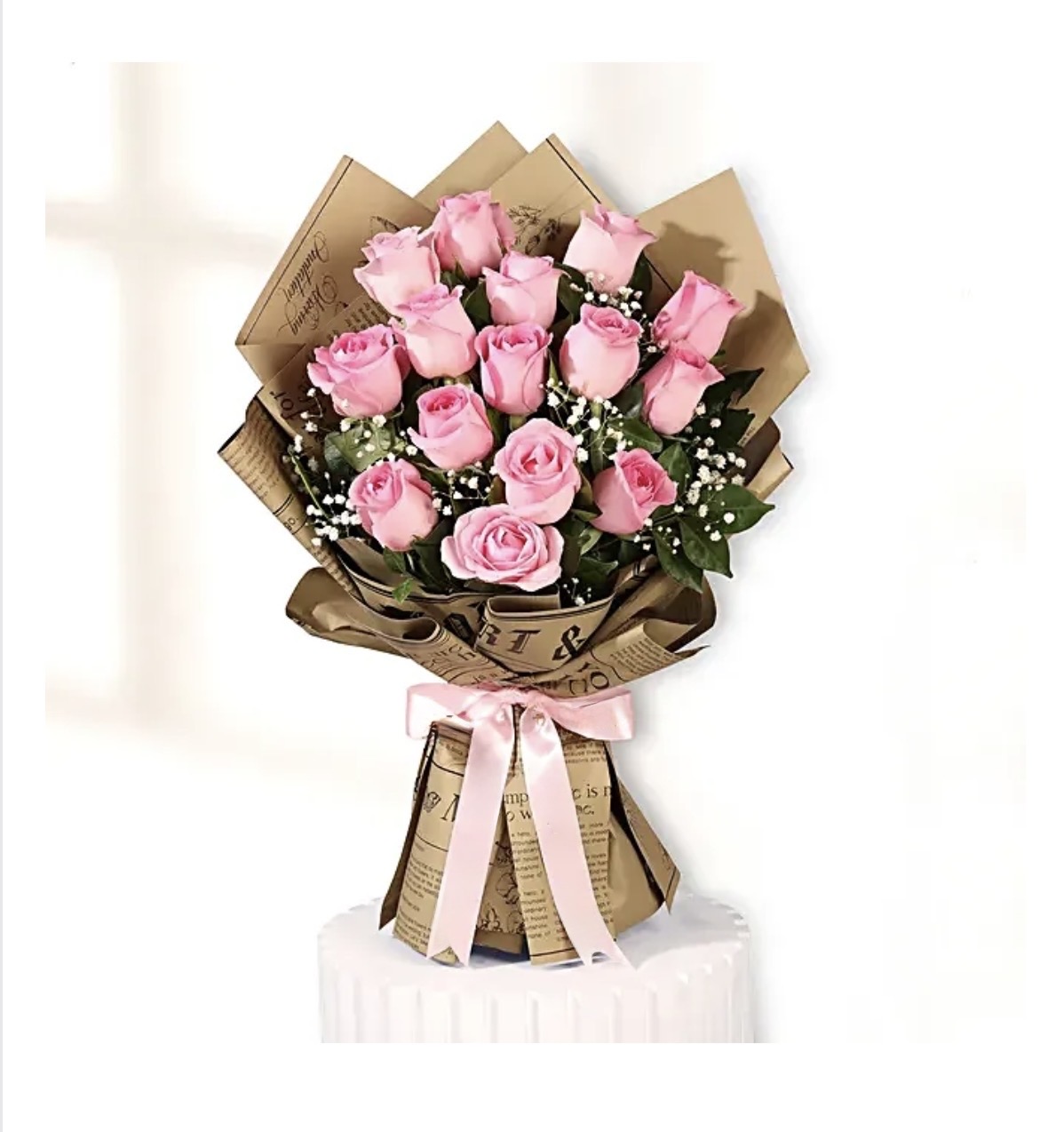 Blush Pink Rose In Premium Wrap
