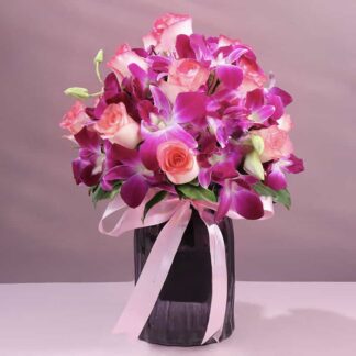 Blushing Pink Flowers Vase Arrangement