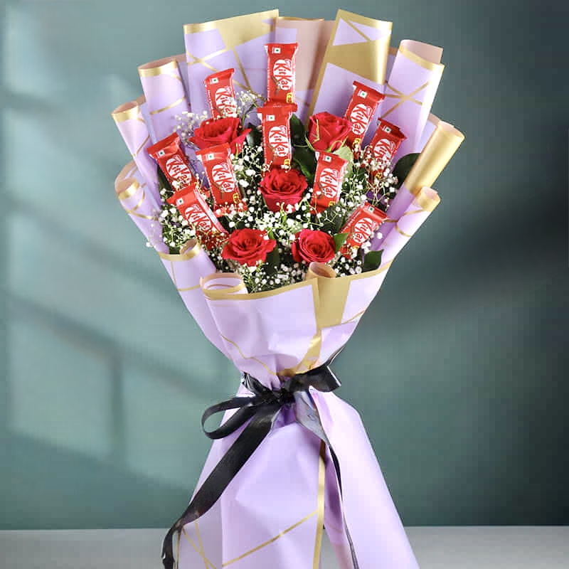 Rose & Kitkat Chocolate Bouquet