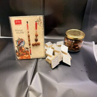 Rudraksha Lumba Rakhi With Almonds & Sweets