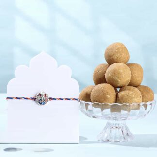 Premium Ganesha Rakhi With Besan Ladoos