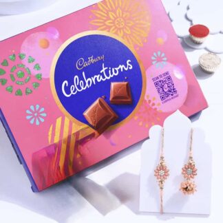 Peach Bhaiya Bhabhi Rakhi With Celebration