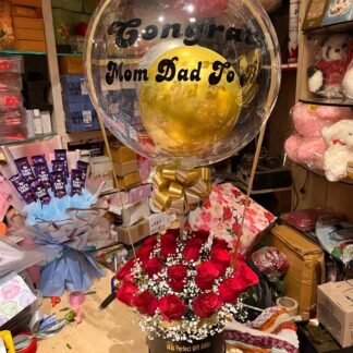 Golden Silver Balloon Bouquet