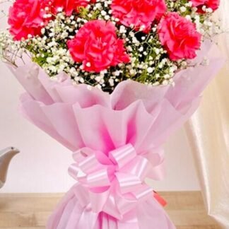 Dark Pink Carnations Bouquet