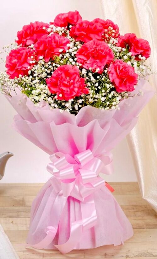 Dark Pink Carnations Bouquet