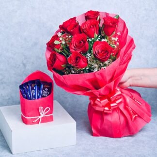 Red Roses n Dairy milk combo
