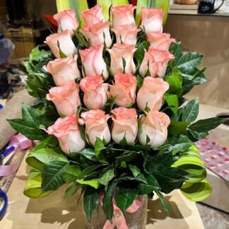 Glass Vase Pink Arrangement