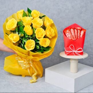 Yellow Roses n Kitkat Combo