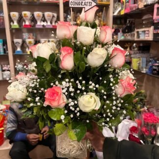 Mix Roses Vase Arrangement