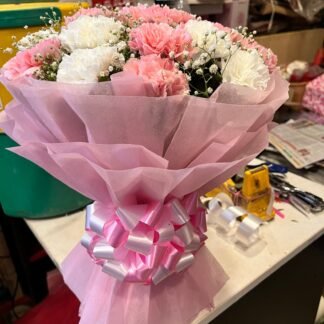 White n Pink Carnations