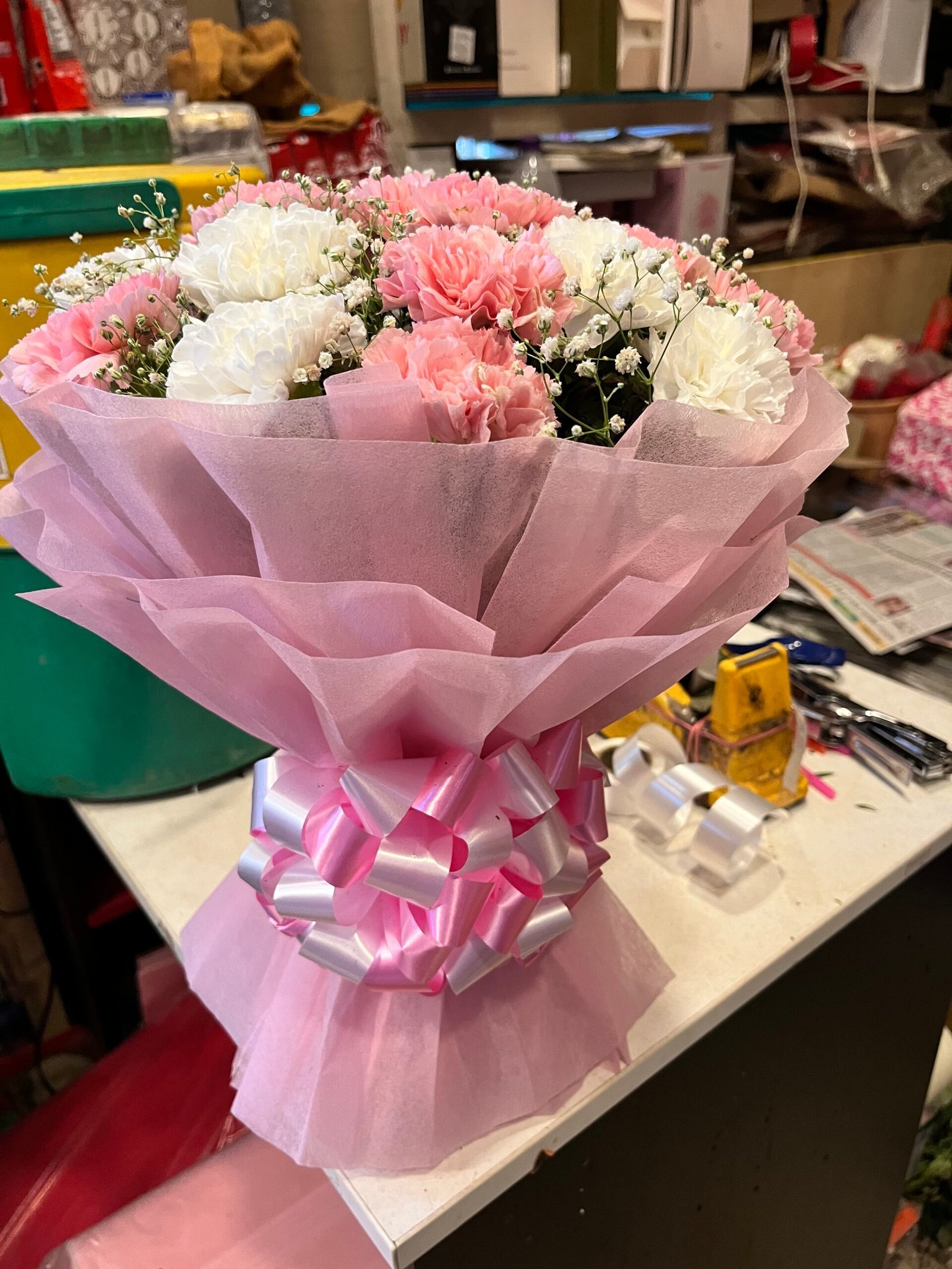 White n Pink Carnations
