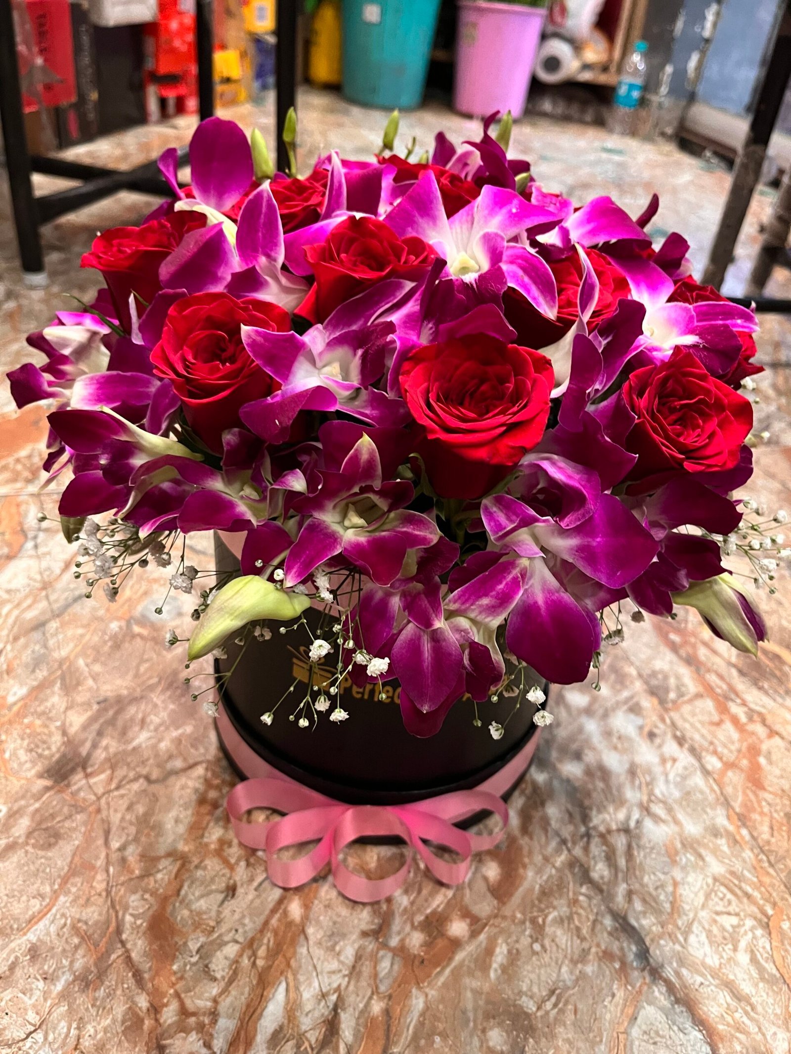 Purple Orchids n Roses Box