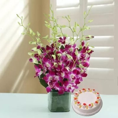 Purple Orchids n Pineapple Cake