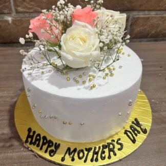 Floral White n Pink Cake