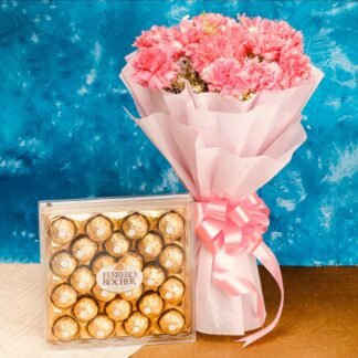 Pink Carnations n Ferrero Rocher Box