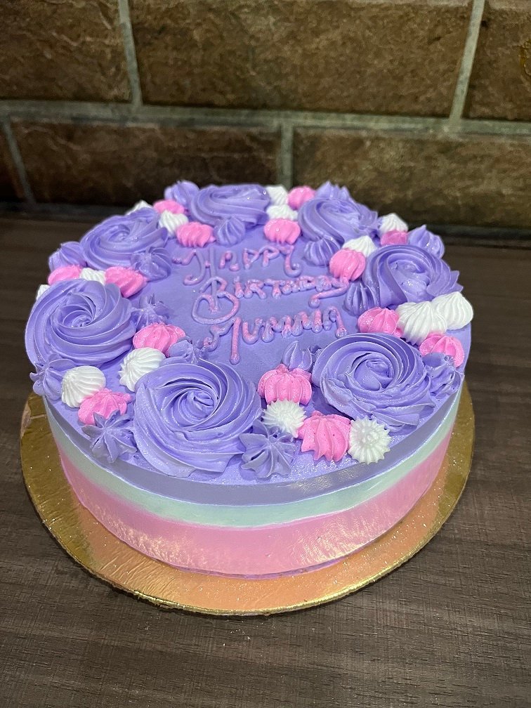 Floral Tricolor Pineapple Cake-Half kg