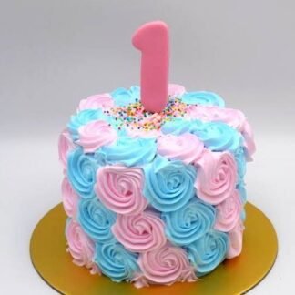 Blue n Pink 1 no.Cake