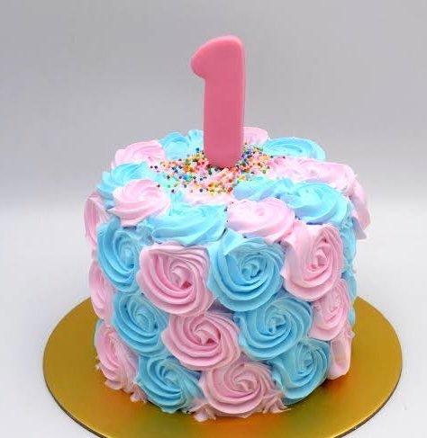 Blue n Pink 1 no.Cake