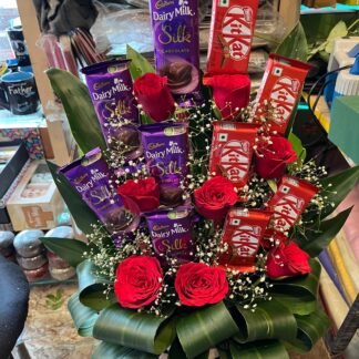 Roses N Chocolates Basket Arrangement