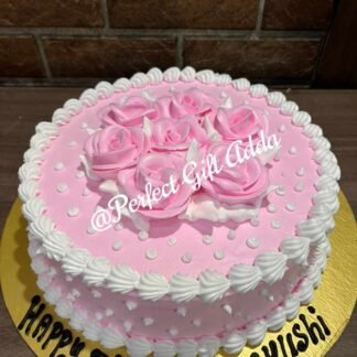 Pinkish Floral Butterscotch Cake-1 kg