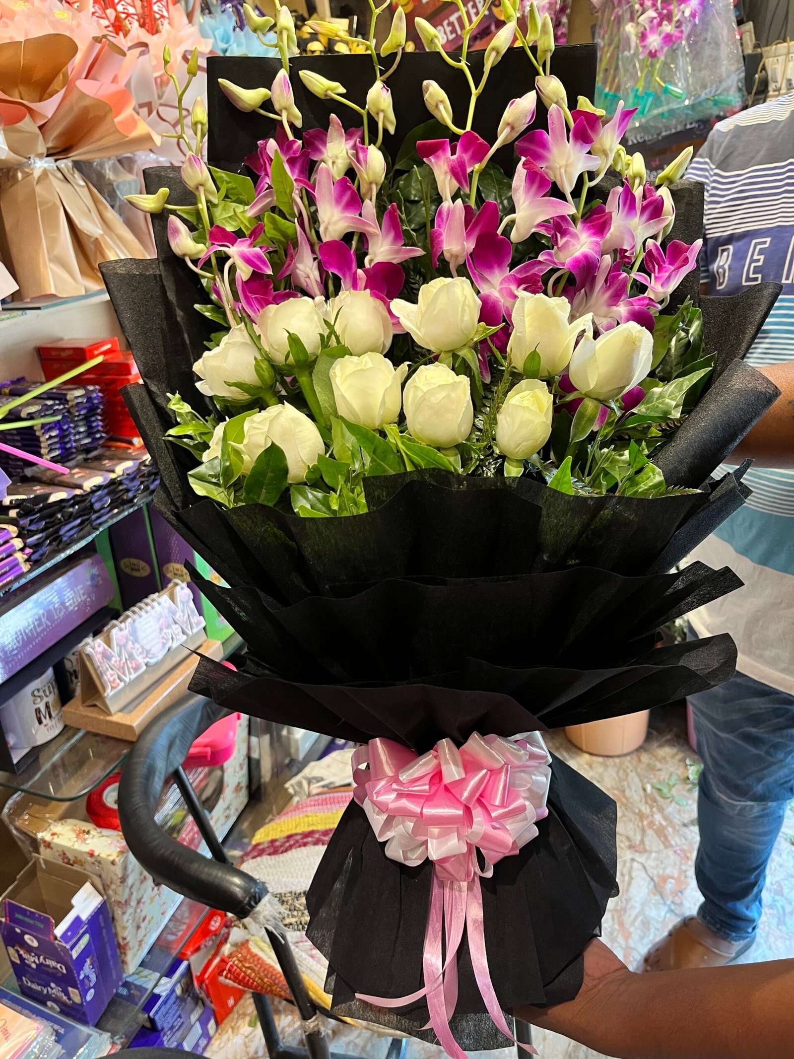 Orchids N White Roses