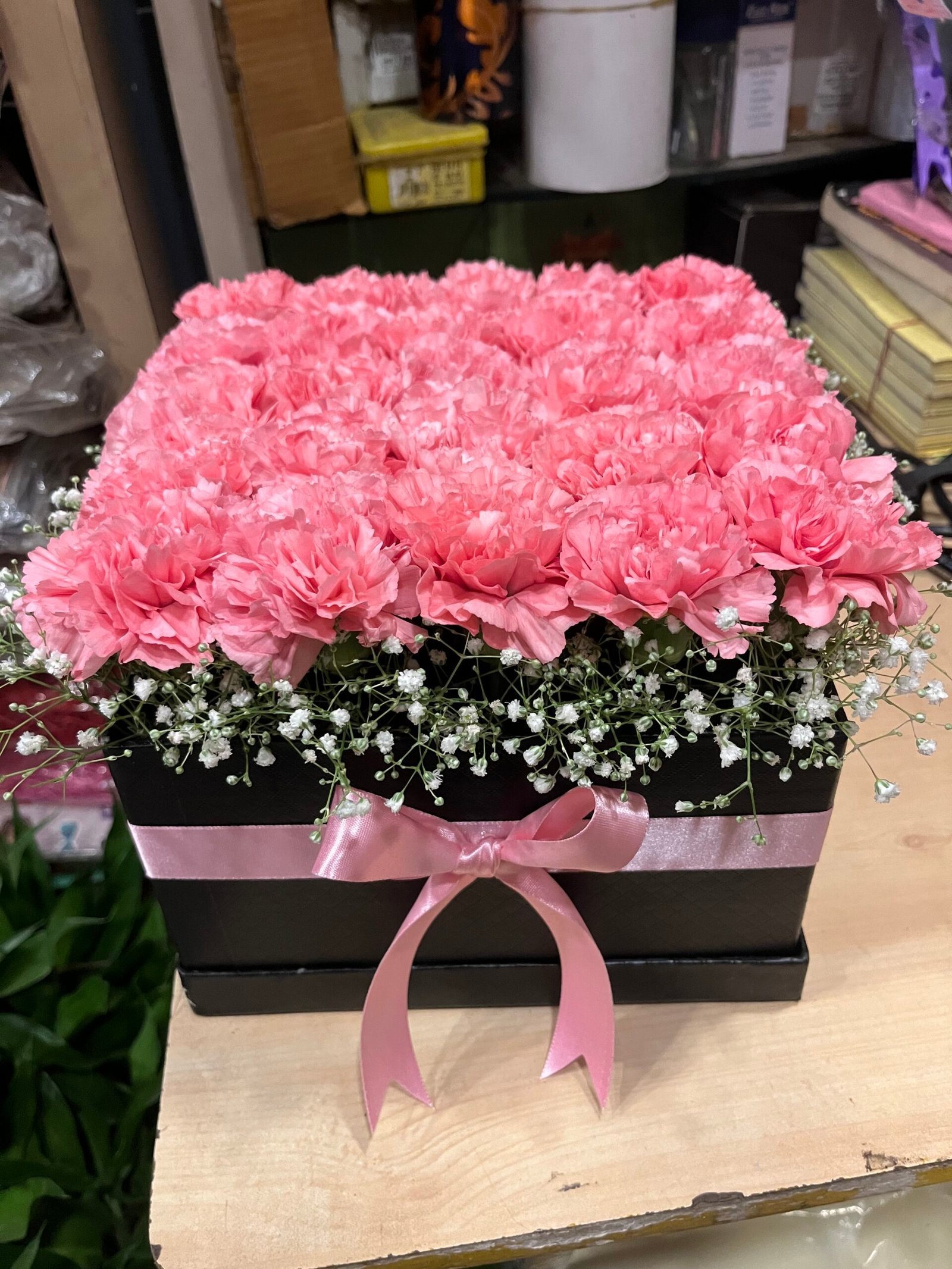 Pink Carnations Box Arrangement