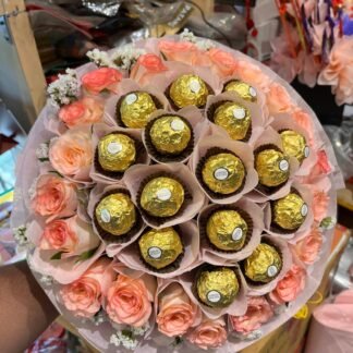 Ferrero Rocher N Pink Roses Combo