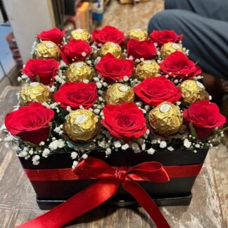 Ferrero Rocher & Roses box Arrangement