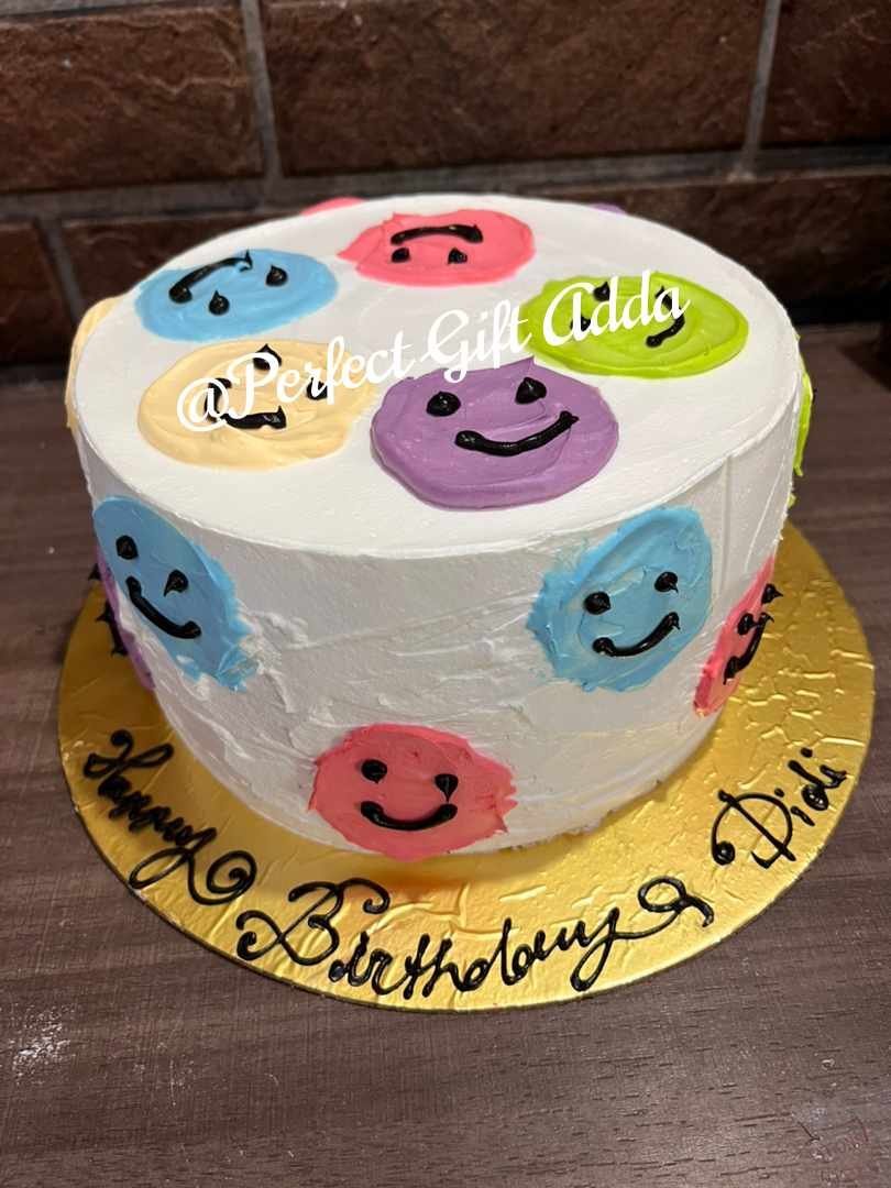 Colourful Smiley Cake